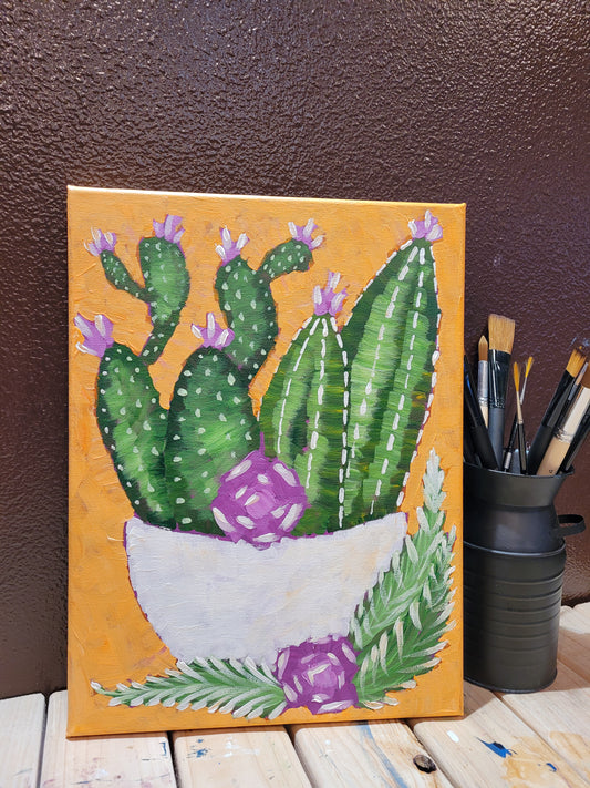 03.08.24 6pm Abstract Cactus Planter Class