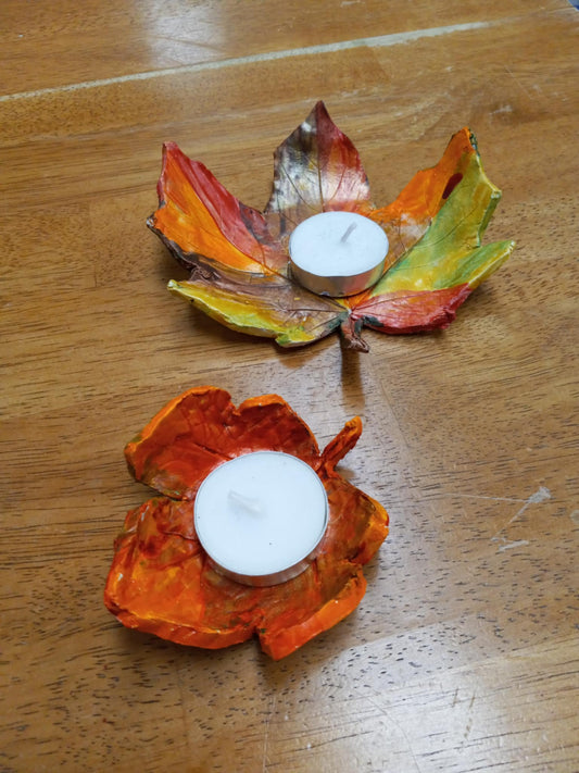 11.03.24 3pm Fall Leaf Tea Light Holder Class with Creative Kids Zone