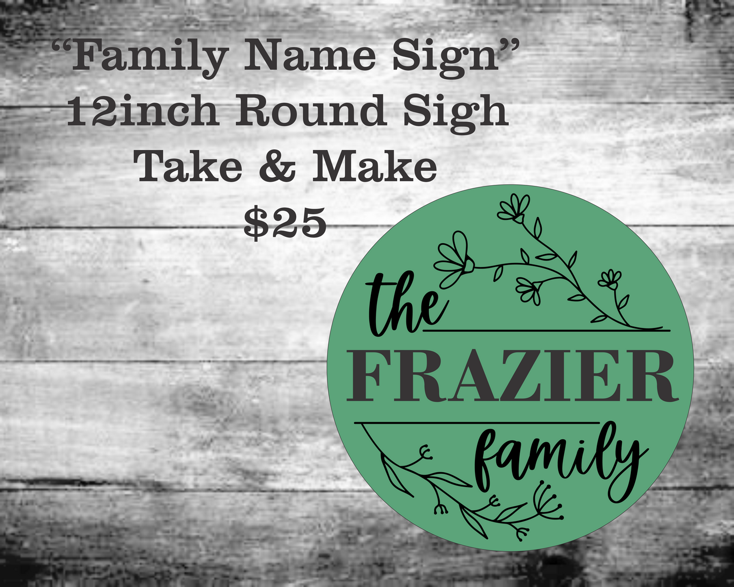 Family Name Round Sign Kit