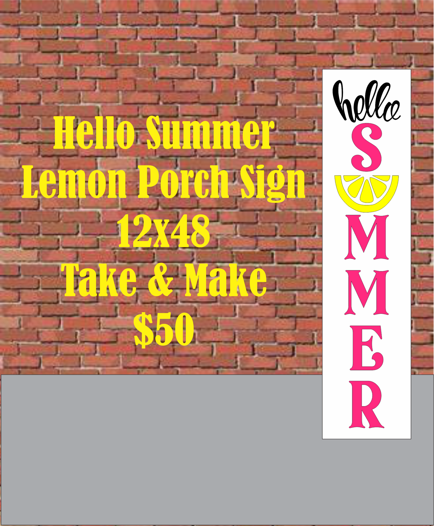 Hello Summer Lemon Porch Sign Kit