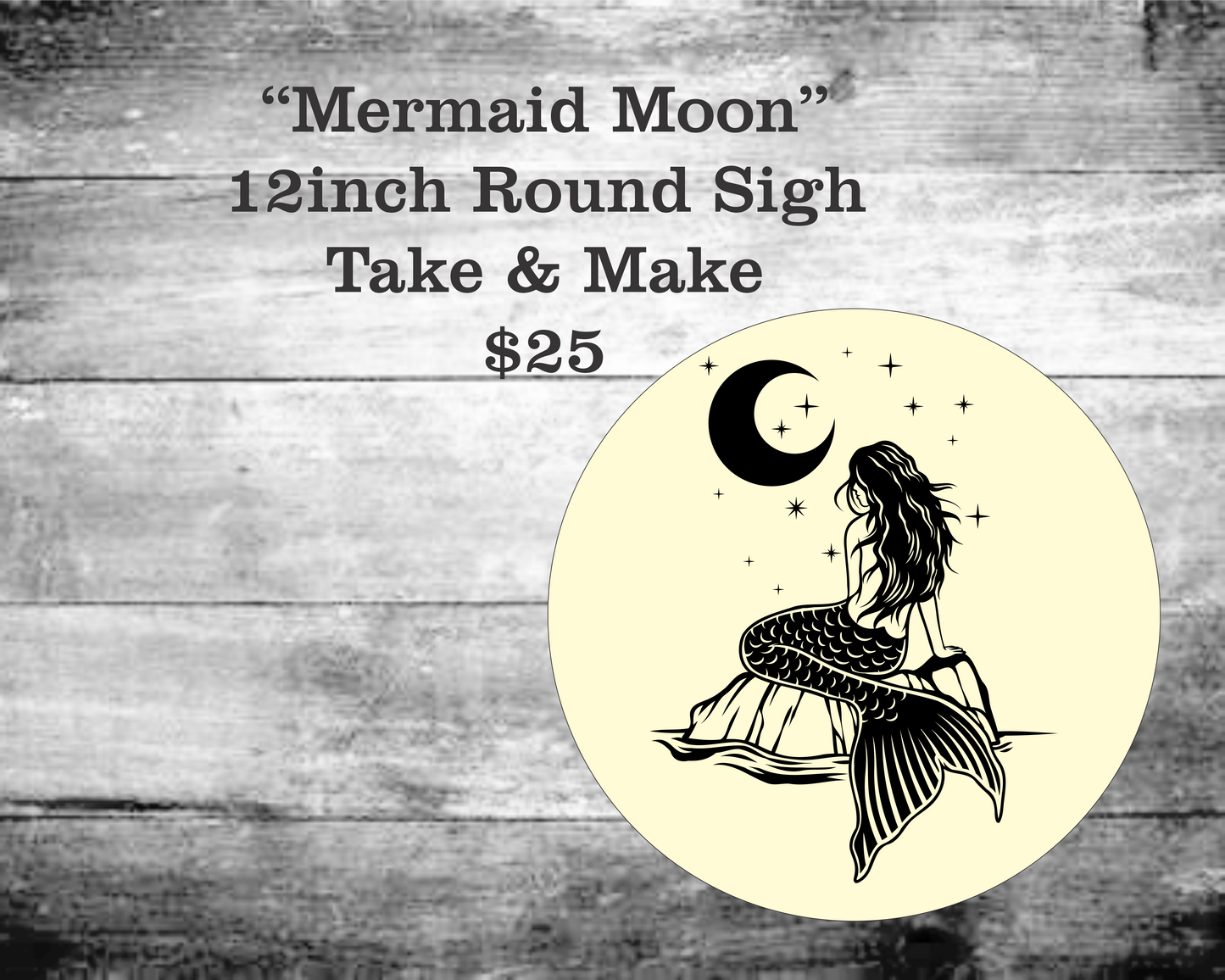 Mermaid Moon Round Sign Kit