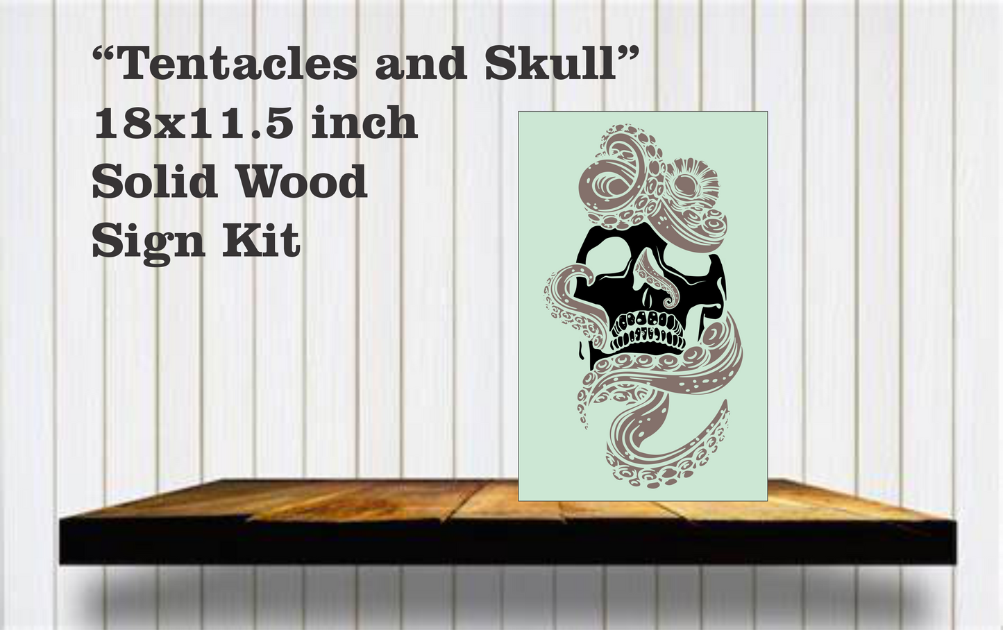 Tentacle Skull Wood Sign Kit